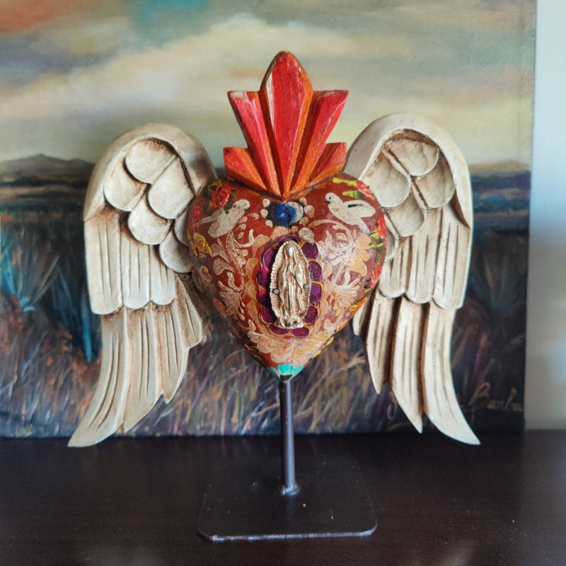 Corazón Rustico with Wings and Base