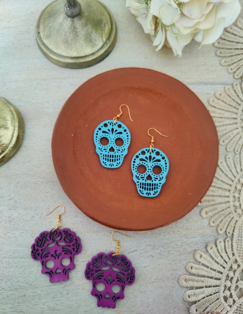 Papel Picado earrings: FRIDA Calavera