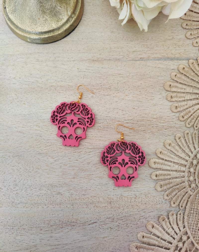 Papel Picado earrings: FRIDA Calavera