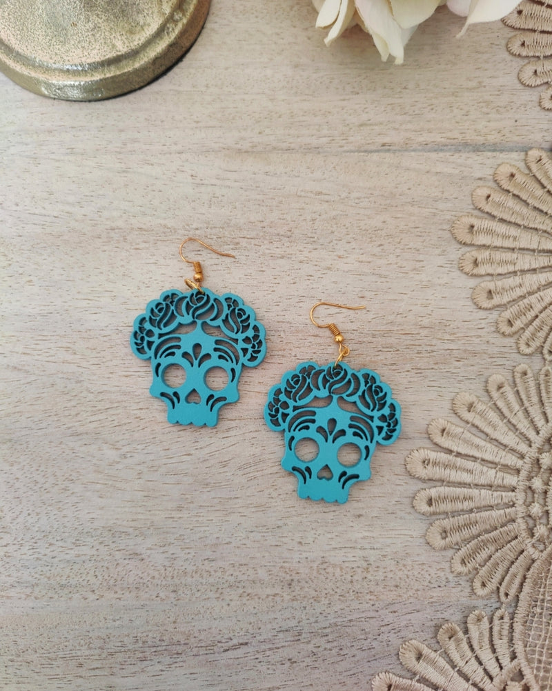 Papel Picado earrings: FRIDA Calavera