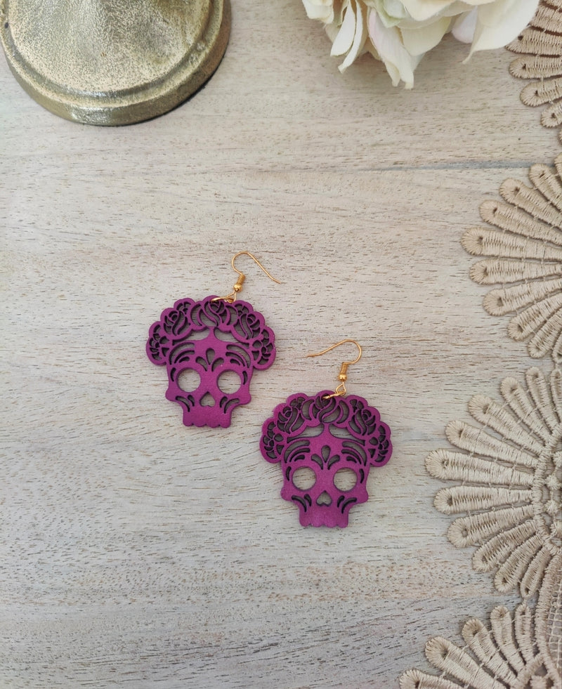 Papel Picado earrings: FRIDA Calavera