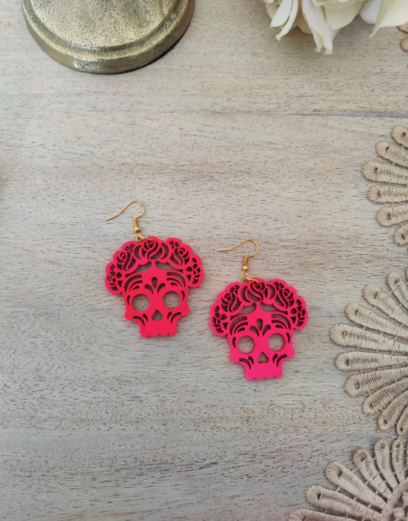 Papel Picado earrings: FRIDA Calavera