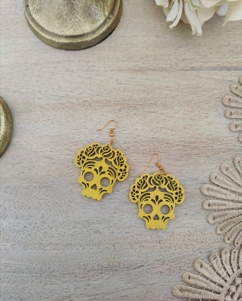 Papel Picado earrings: FRIDA Calavera