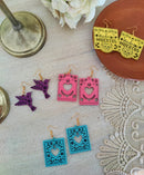 Papel Picado earrings: Calavera