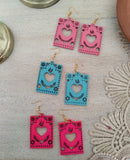 Papel Picado earrings: flame heart