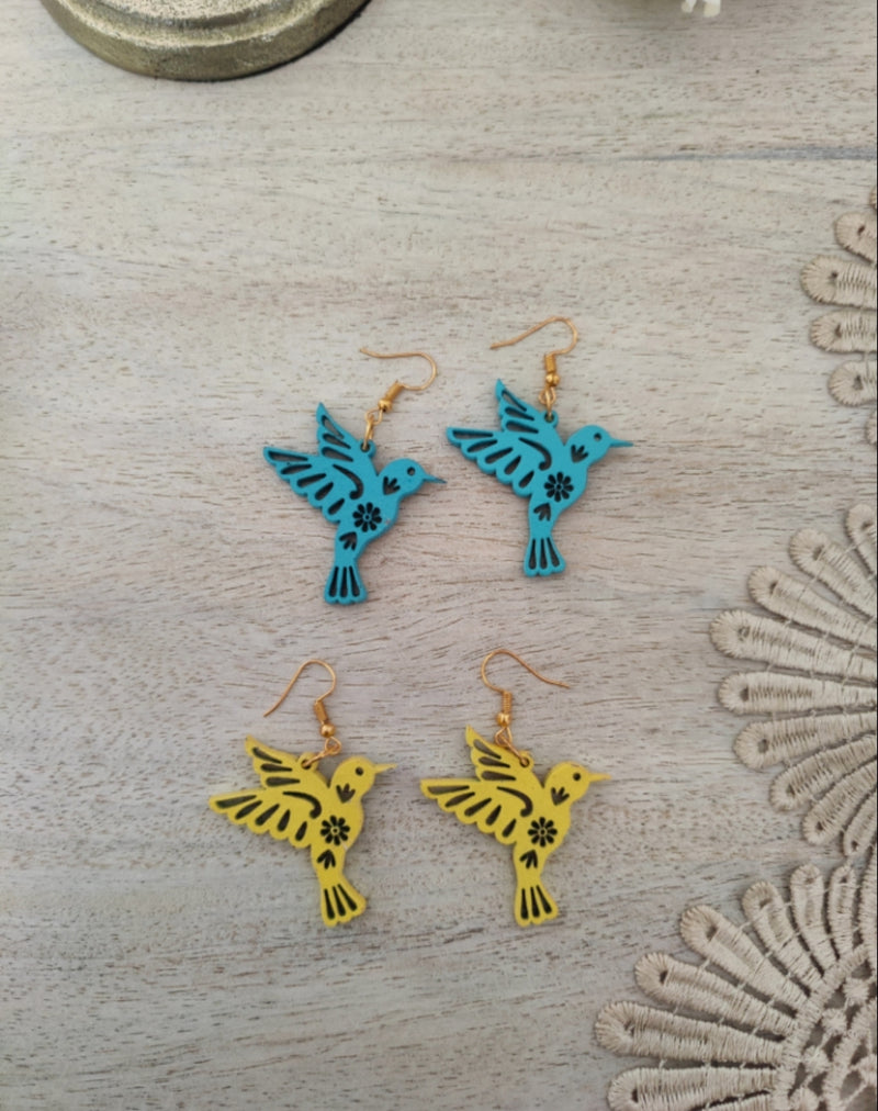 Papel Picado earrings: Chuparosa