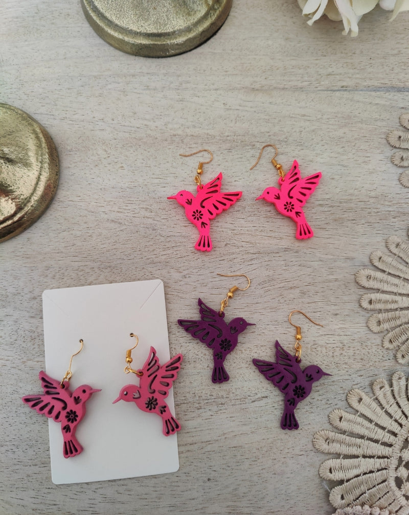 Papel Picado earrings: Chuparosa