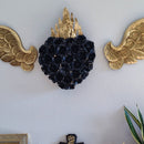 Luminaria Black Corazón with Roses (Large)