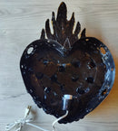 Luminaria Black Corazón with Roses (Large)