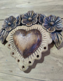 Corazón 3 Rosas Madera