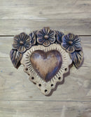 Corazón 3 Rosas Madera