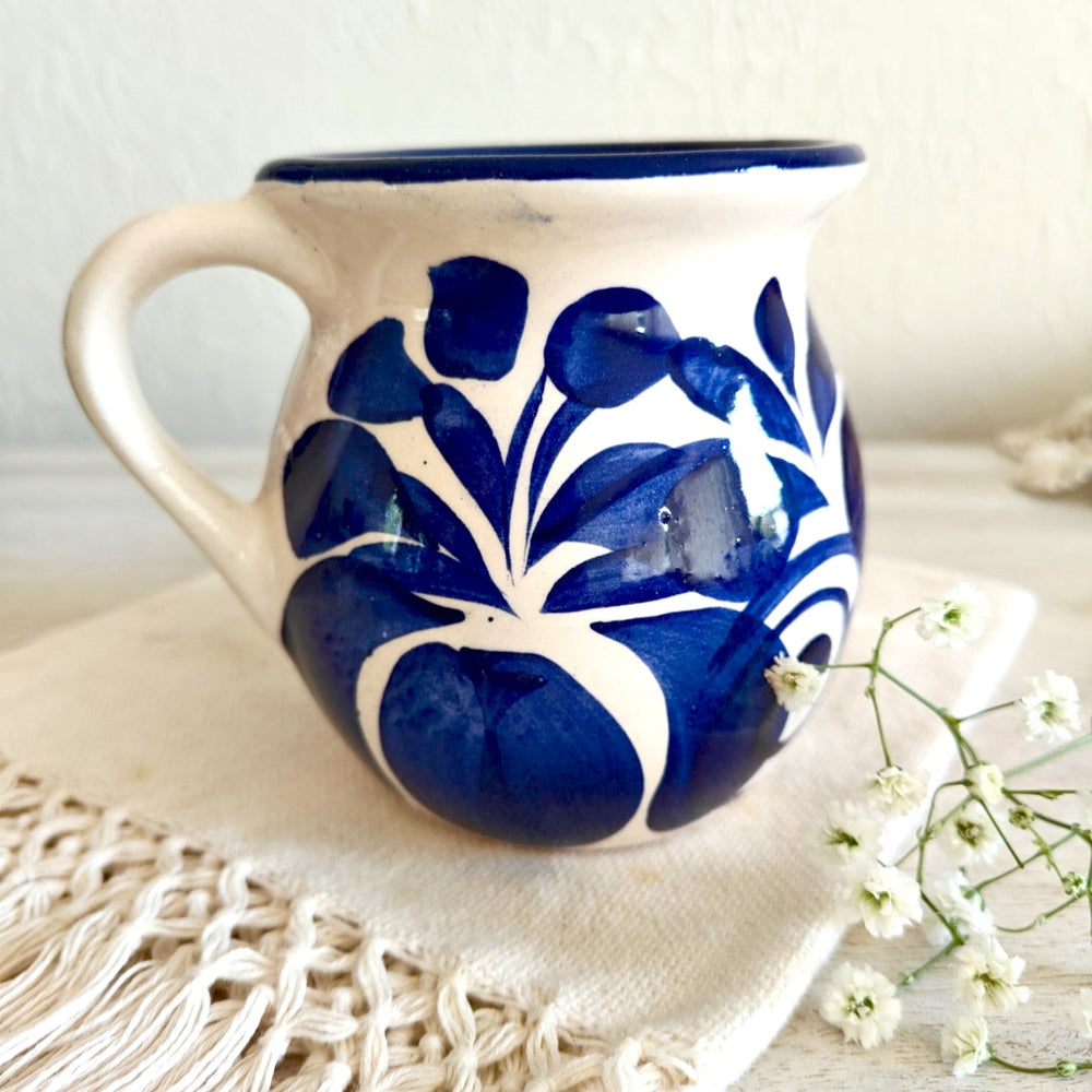 陶器 花器 青磁 美品 Ac-301 Jarrito Ceramica Azul Cobalto