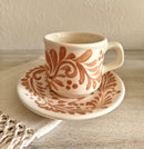Pajarito Coral Saucer and Mug Set