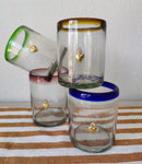 Colored Rim Glass Tumbler