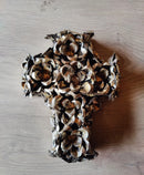 Gold Leaf Roses Cross
