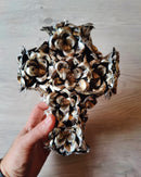 Gold Leaf Roses Cross