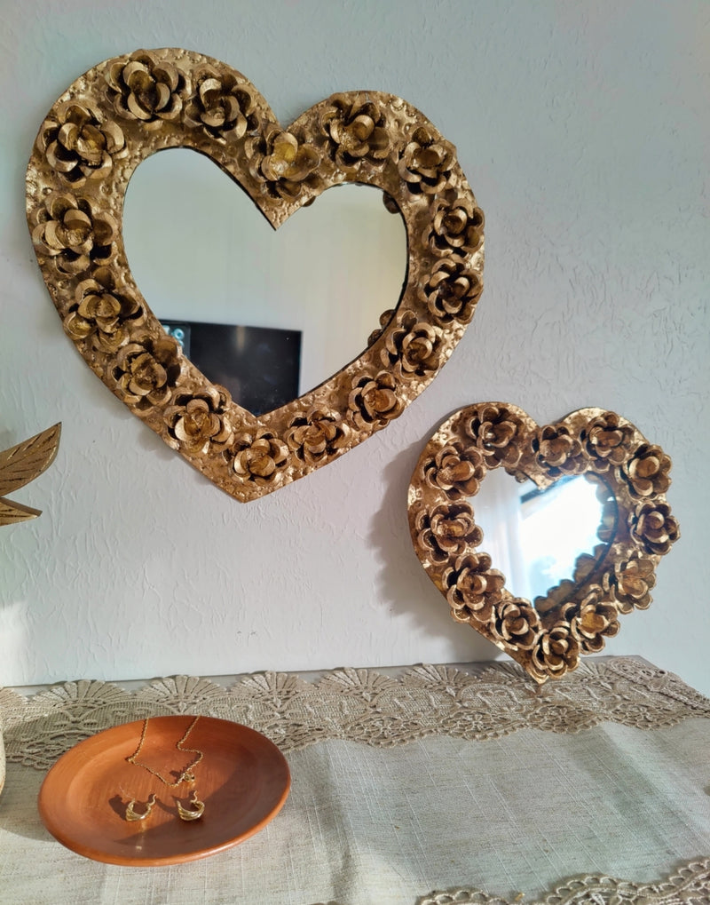 Heart Mirror Gold Leaf