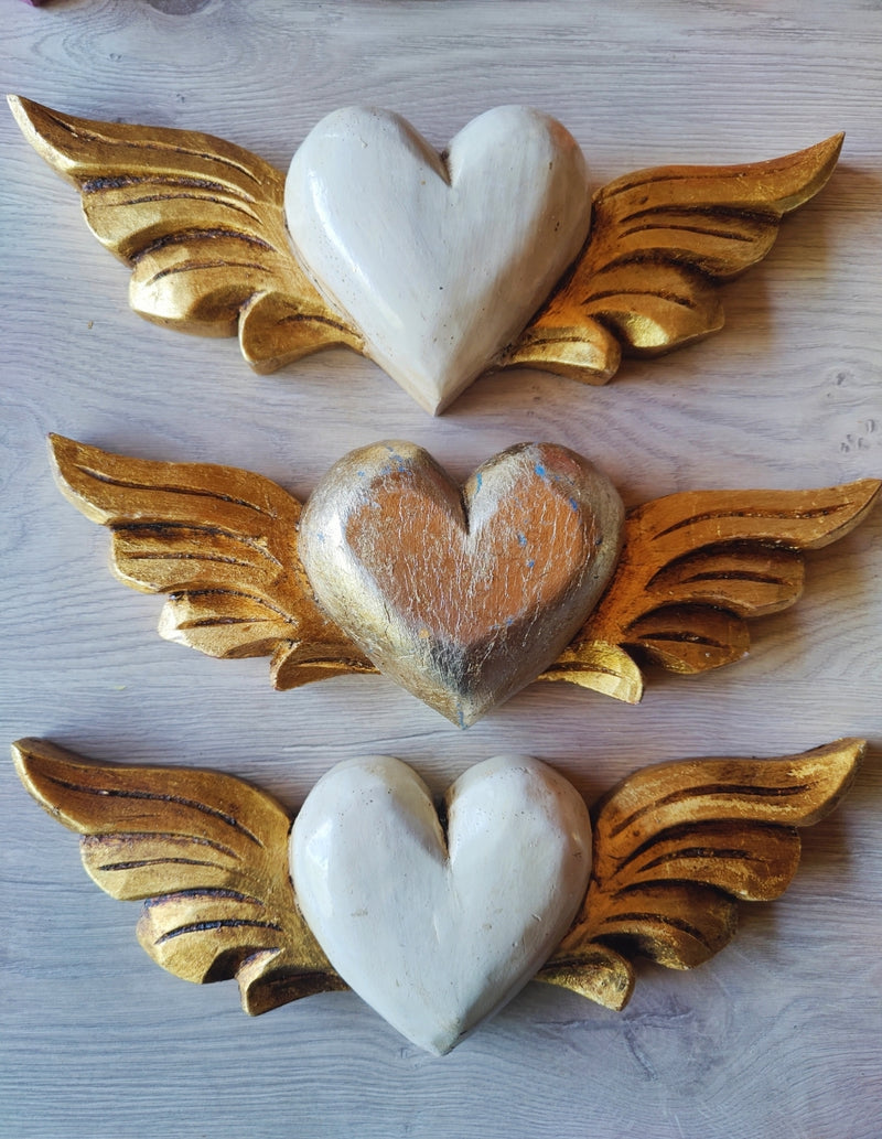 Gold Corazon with wings