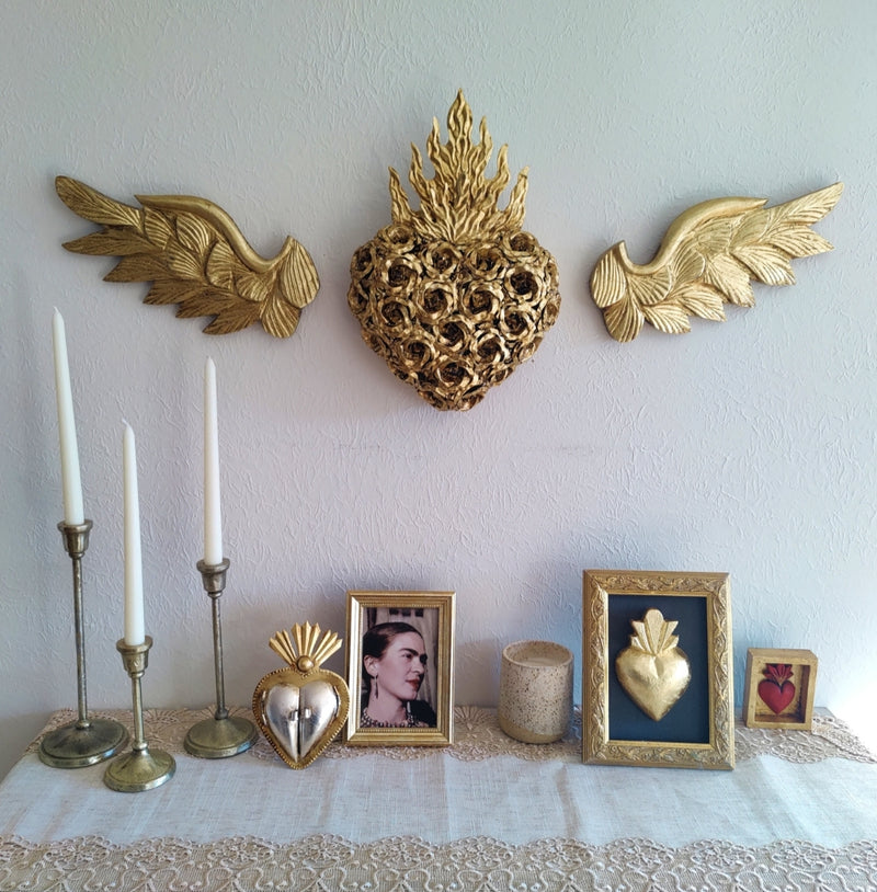 Wooden Decorative Wings Gold Leaf