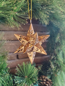 Tin Star Ornament Antique Gold