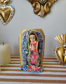 Petita – Our Lady of Guadalupe Hand-Carved Virgencita with Milagritos