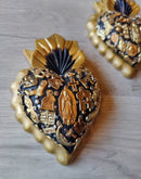 Milagro Corazón virgencita Lila & Black