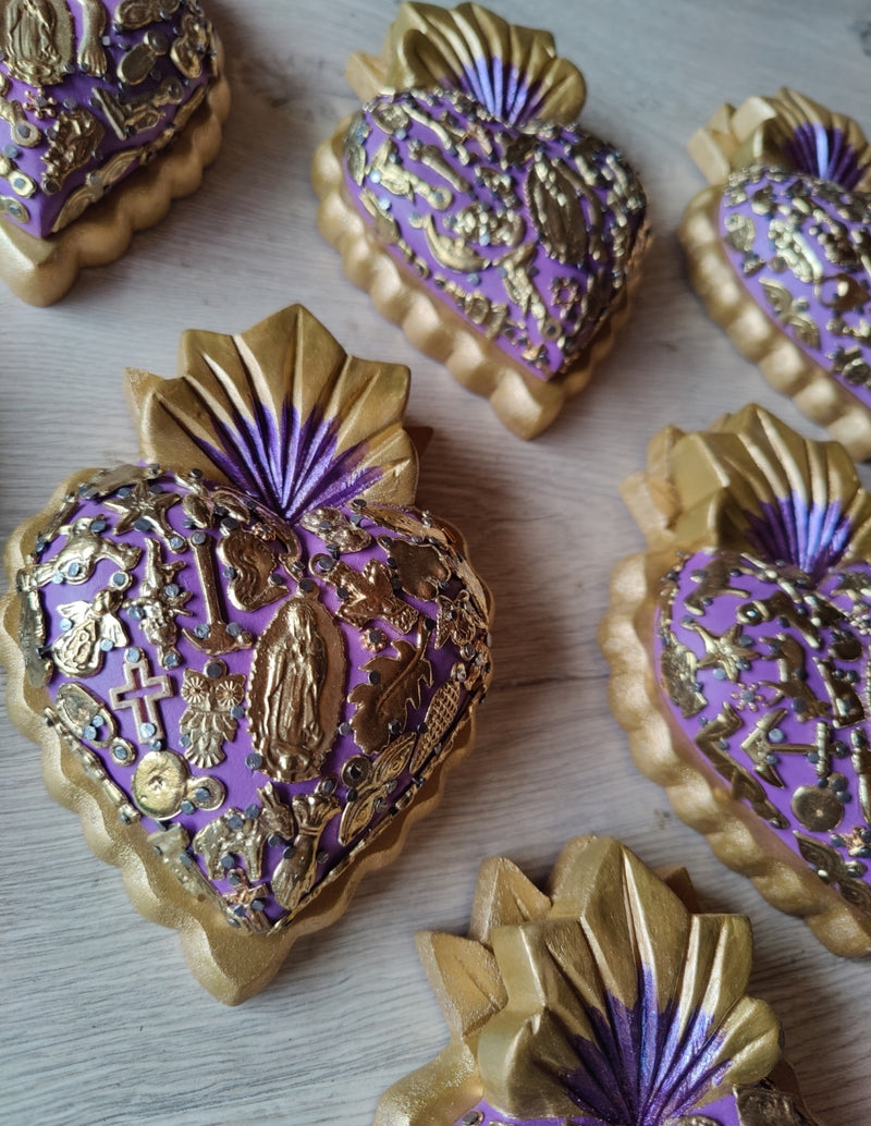 Milagro Corazón virgencita Lila