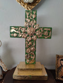 Cruz de Devocion – Hand-Carved Wooden Cross with Gold Leaf