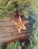 Tin Star Ornament Antique Gold