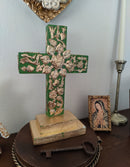Cruz de Devocion – Hand-Carved Wooden Cross with Gold Leaf