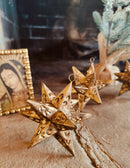 Tin Star Ornament Antique Gold