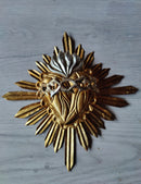 Corazón con Rayos Gold  & Silver leaf