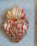 Gold Milagros Red Corazon