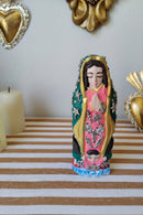 Lady of Guadalupe Bulto  Small– Hand-Carved Virgencita with Milagritos )