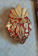 Gold Milagros Red Corazon