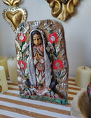 Lady of Guadalupe – Hand-Carved Virgencita with Milagritos (28CM)