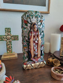 Lady of Guadalupe – Hand-Carved Virgencita with Milagritos