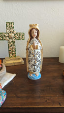 Lady of Fátima – Hand-Carved Virgencita with Milagritos