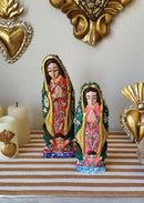Lady of Guadalupe Bulto  Small– Hand-Carved Virgencita with Milagritos )