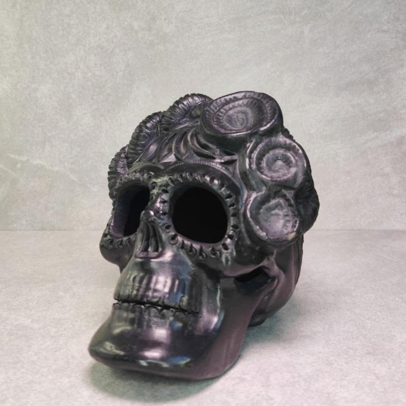 Frida Decorative Skull - Barro Negro