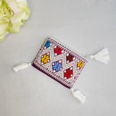 Handwoven Coin Bag: Diamond Flower