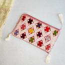 Cosmetic Textile Bag with Tassels: Diamond Flower