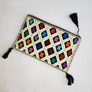 Cosmetic Textile Bag with Tassels: Diamond Flower