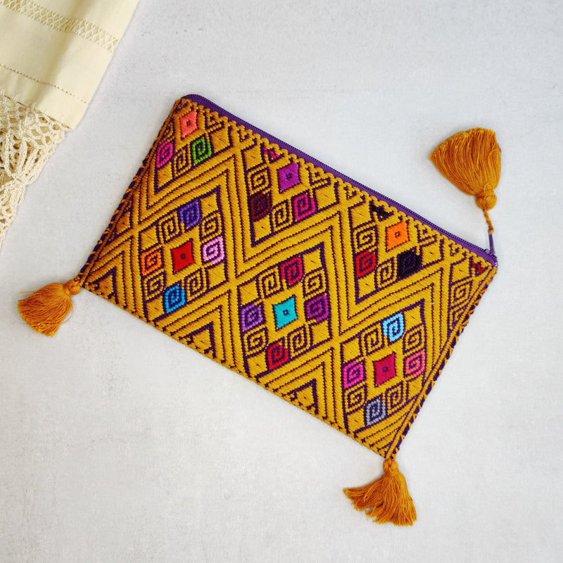 Cosmetic Textile Bag with Tassels: Tapachula