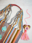 Handwoven Cotton Tote Bag with Artisanal Tassel