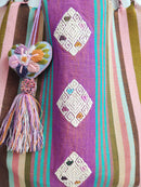 Handwoven Cotton Tote Bag with Artisanal Tassel