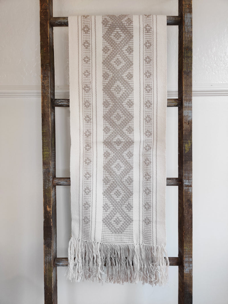 Handwoven Table Runner: Diamond Pattern