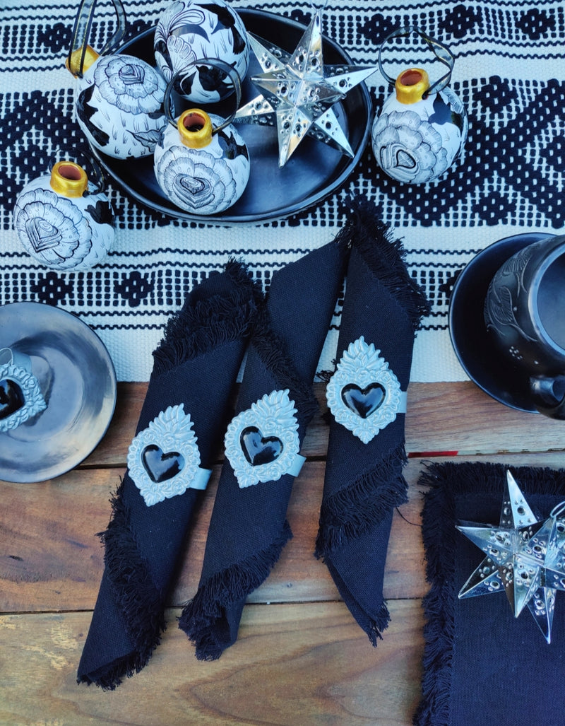 Napkin Set: Midnight Black