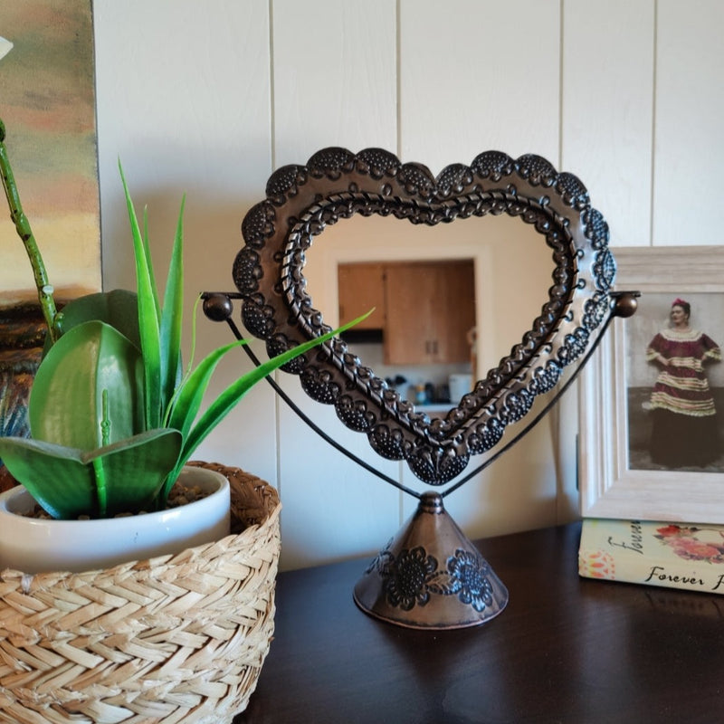 Diva Heart Mirror Coppered