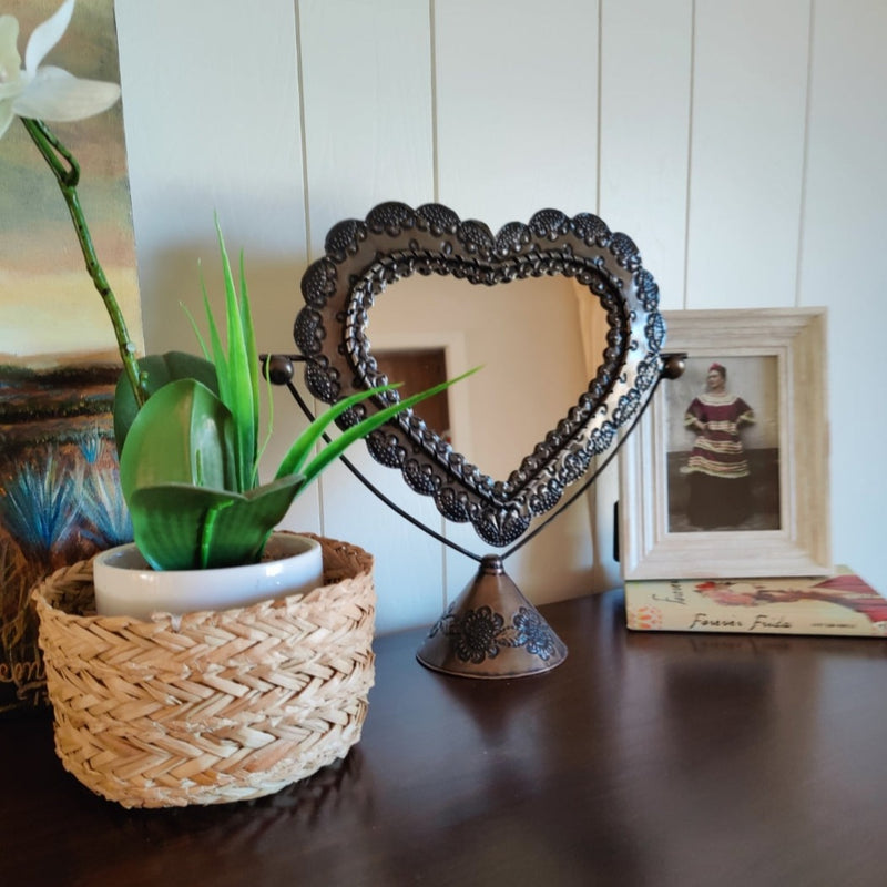 Diva Heart Mirror Coppered